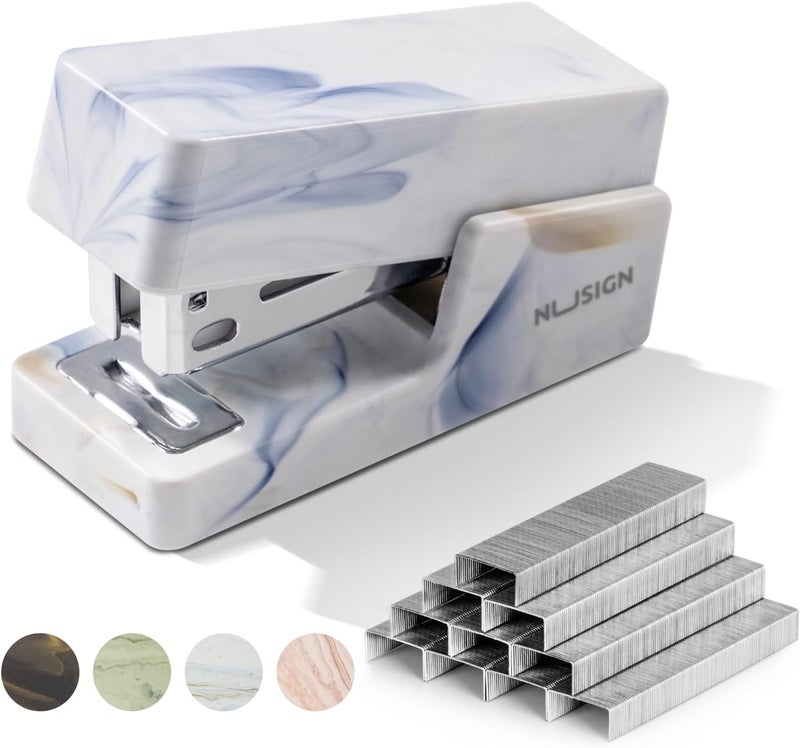 NUSIGN Mini Stapler with 830 Staples, Small Cute Desk Staplers, 25 Sheet Capacity, Fluid Blue - Image 1